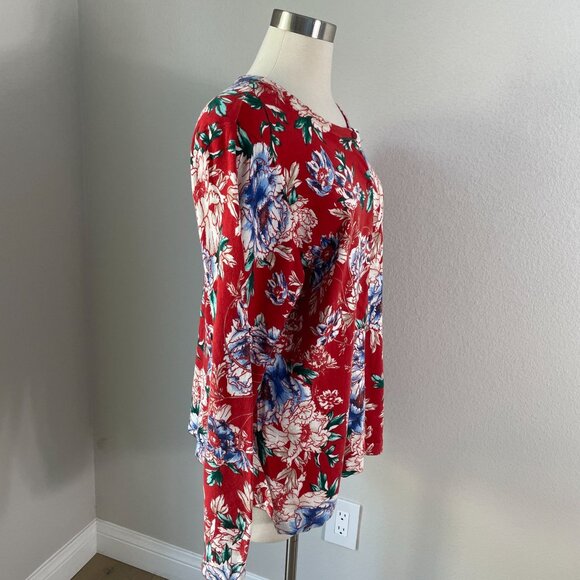 Isaac Mizrahi Live Womens XL Floral Long Sleeve Button Up Cardigan Sweater - Picture 2 of 9